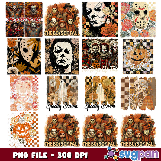 Horror the boys of fall png bundle