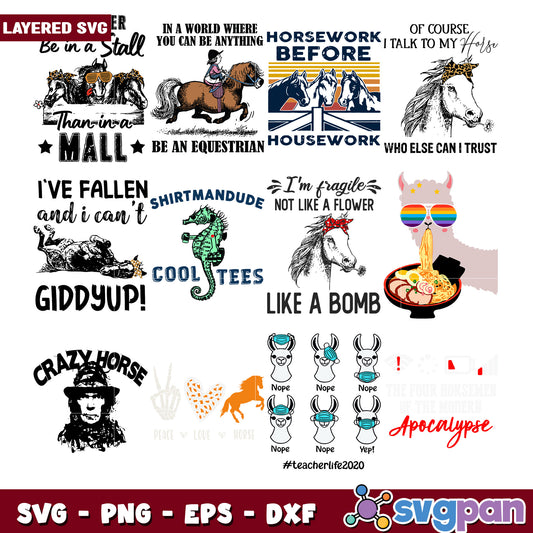 Horse SVG Bundle Layered Designs