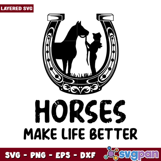 Horses Make Life Better with Artistic Horseshoe Design, Perfect Gift