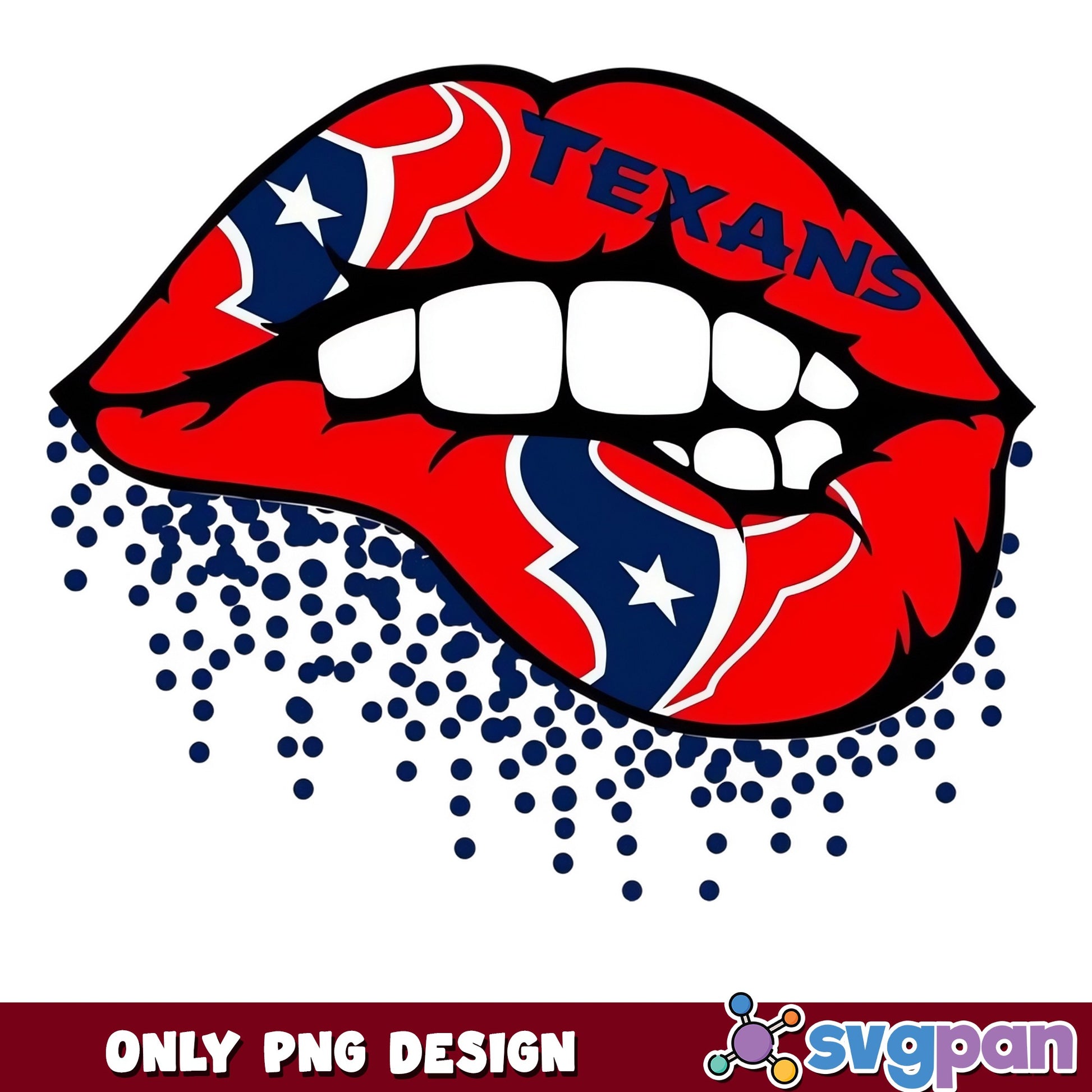 Houston Texans Dripping Lips PNG, NFL Lips PNG, Football PNG