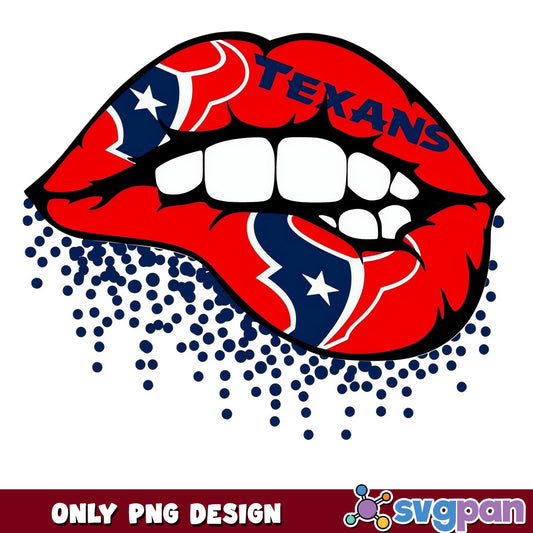 Houston Texans Dripping Lips PNG, NFL Lips PNG, Texans PNG