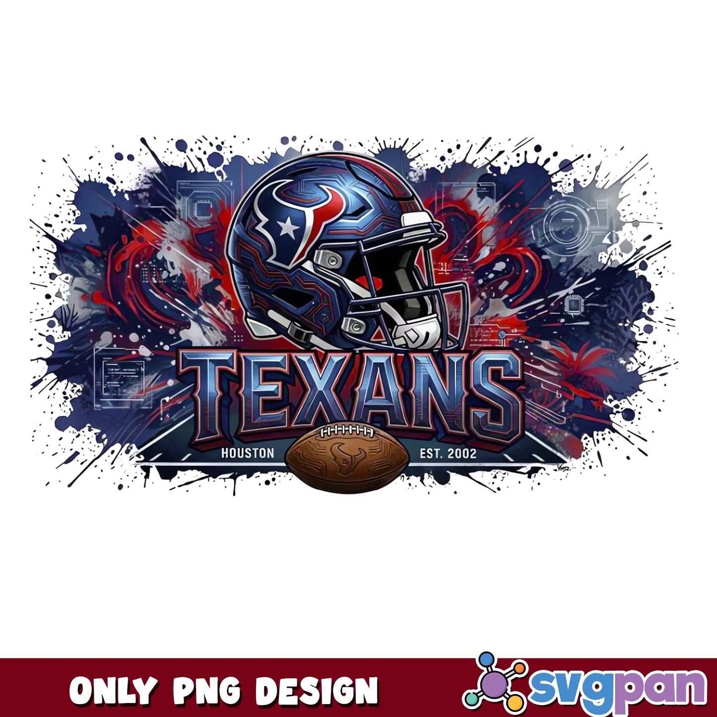Houston Texans Football Helmet Splatter PNG, NFL Team PNG, Texans PNG