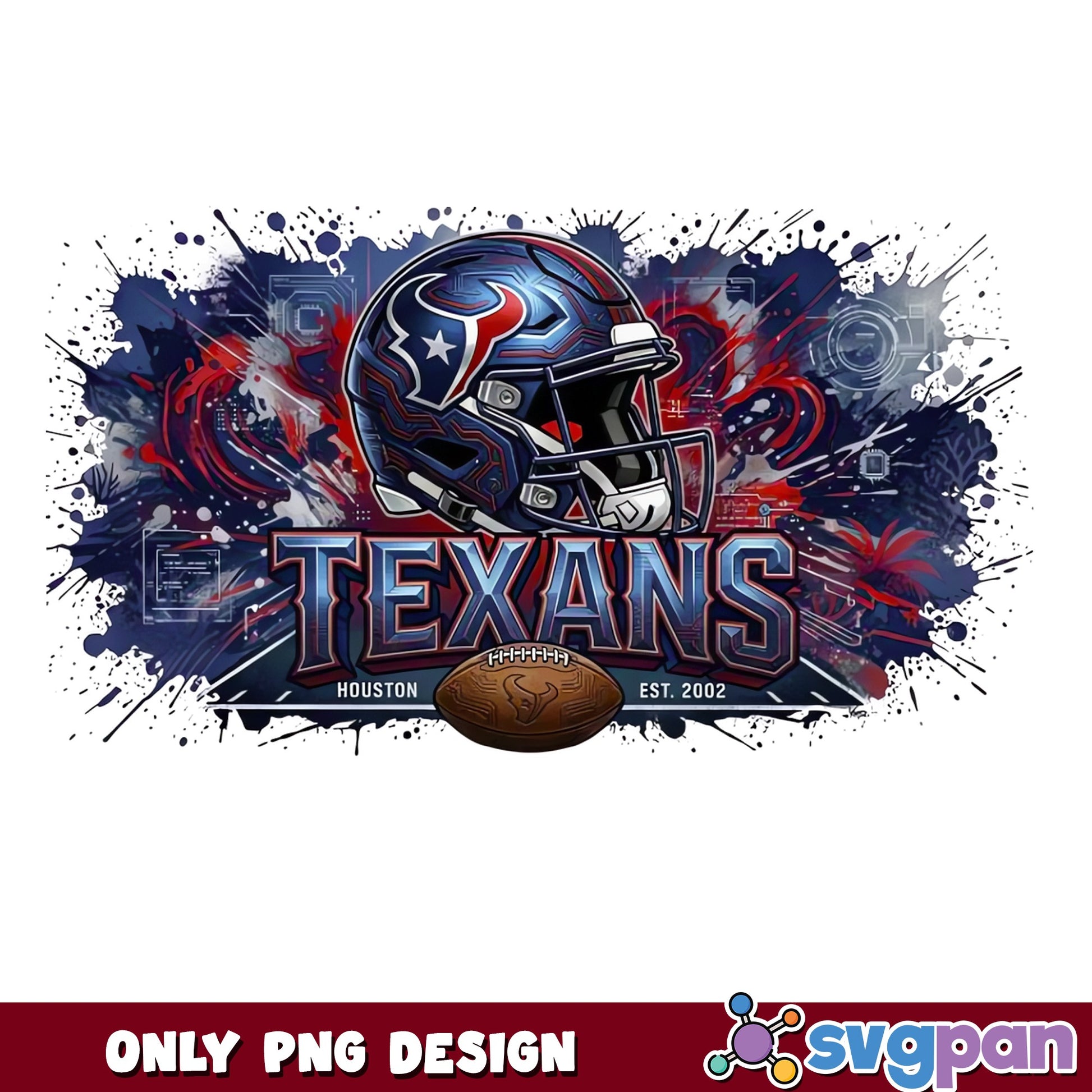 Houston Texans Football Helmet Splatter PNG, NFL Team PNG, Texans PNG