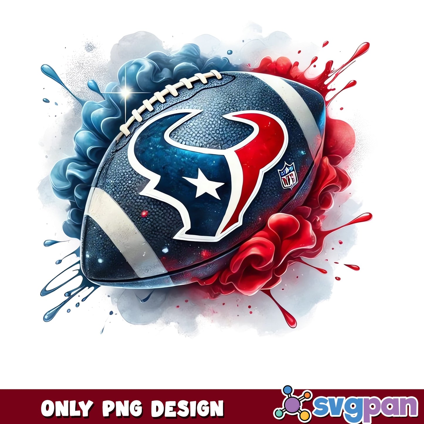 Houston Texans Football Watercolor Splash PNG, NFL PNG, Texans Fan PNG