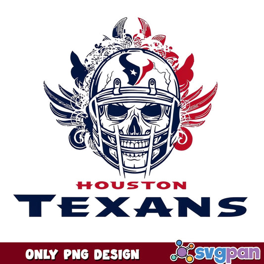Houston Texans Skull PNG, NFL Football Skull Design, Texans PNG
