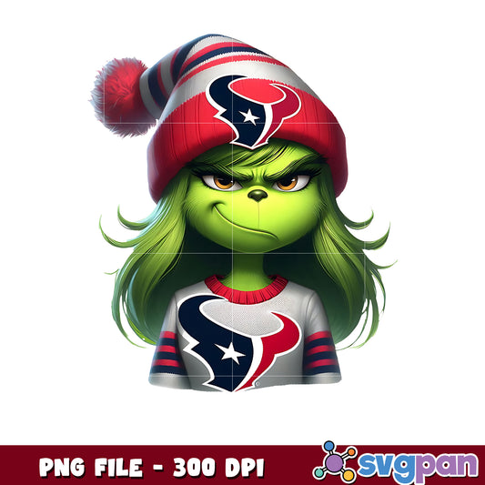 Houston texans girl grinch png, texans grinch png, nfl football​ png