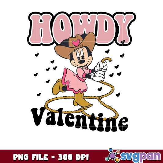 Howdy Valentine PNG Design, adorable cowgirl theme art