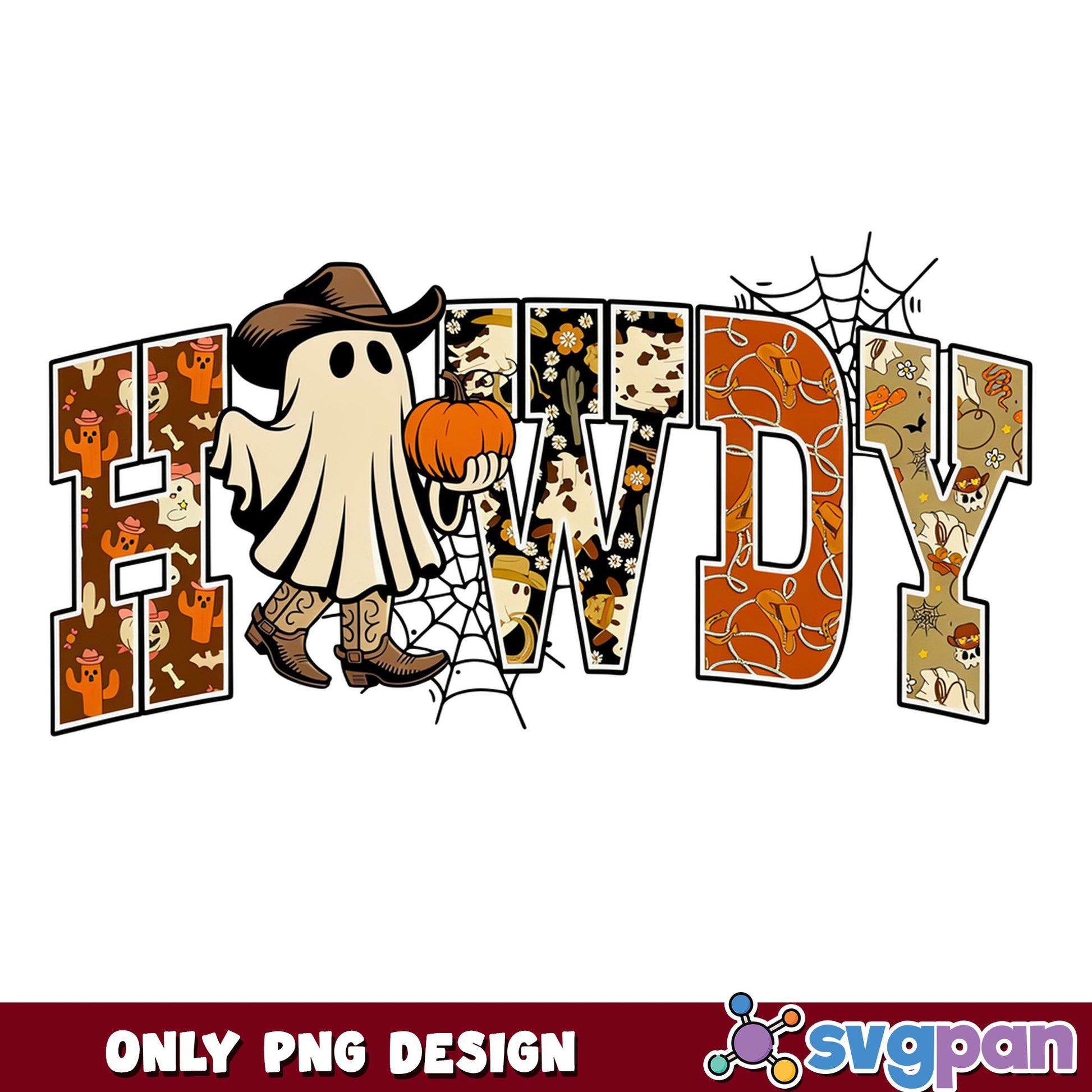 Howdy Ghost Western Halloween PNG, Cowboy Ghost PNG, Halloween PNG