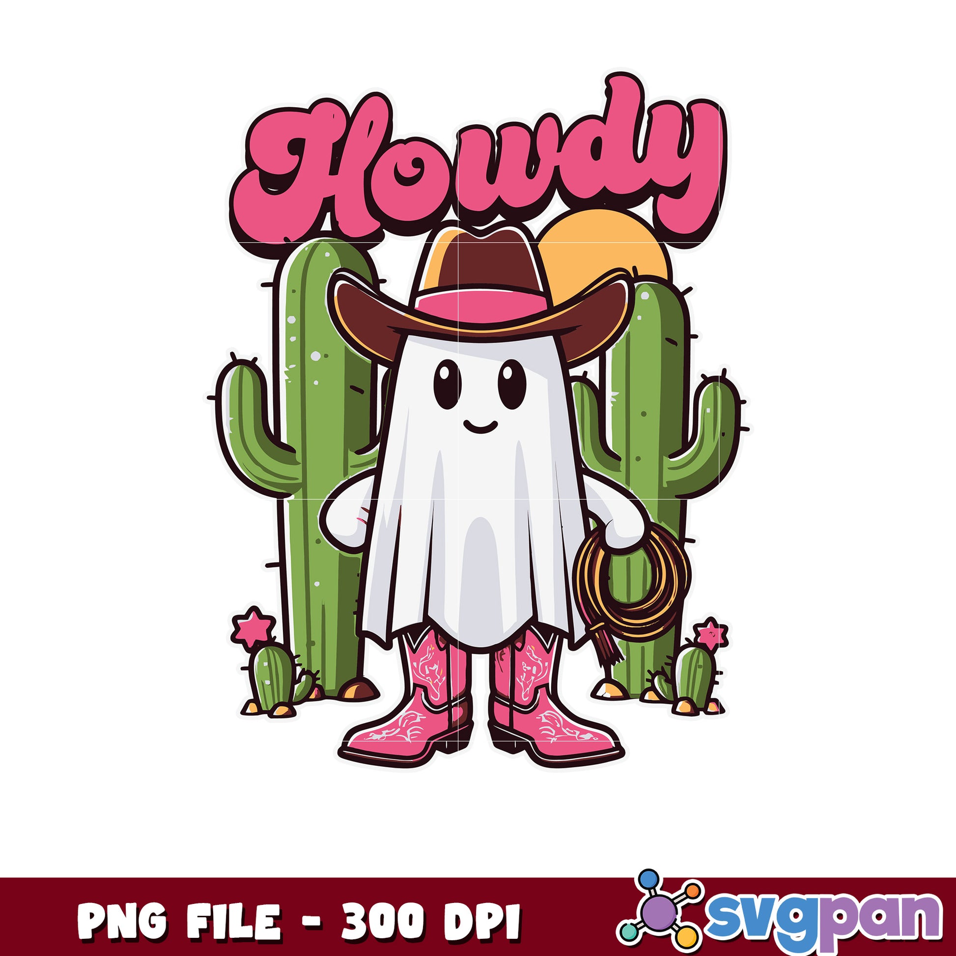Howdy cute ghost png, halloween png, halloween decorations png