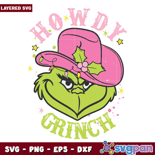 Howdy grinch svg, grinch cartoon svg, christmas svg