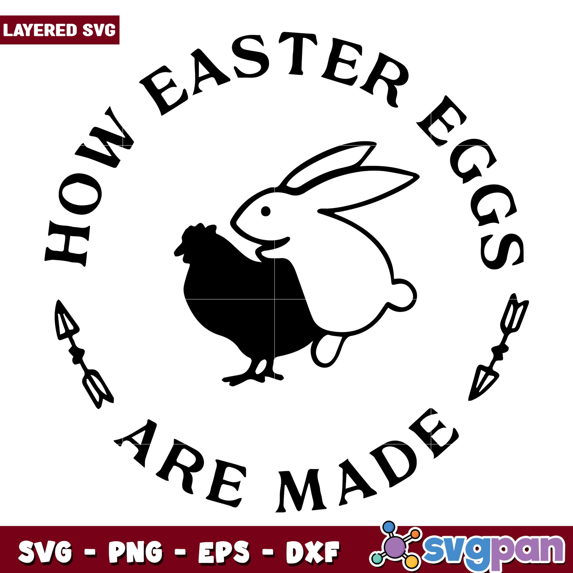 How easter eggs are made svg, funny easter quote svg, sarcastic bunny joke svg