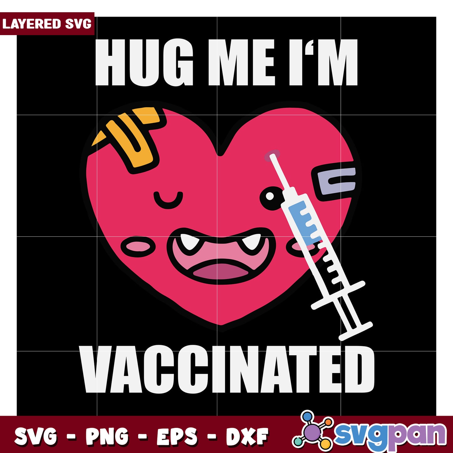 Hug Me I'm Vaccinated Design, Perfect for Fun SVG Projects