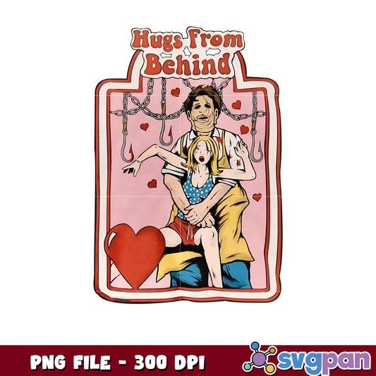 Hugs From Behind PNG Design, Perfect for Creative Projects