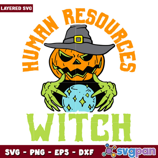 Human resources witch halloween svg, halloween fall svg, spooky characters svg
