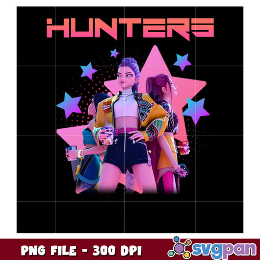 Hunters girls png, kpop band png, netflix cartoon png
