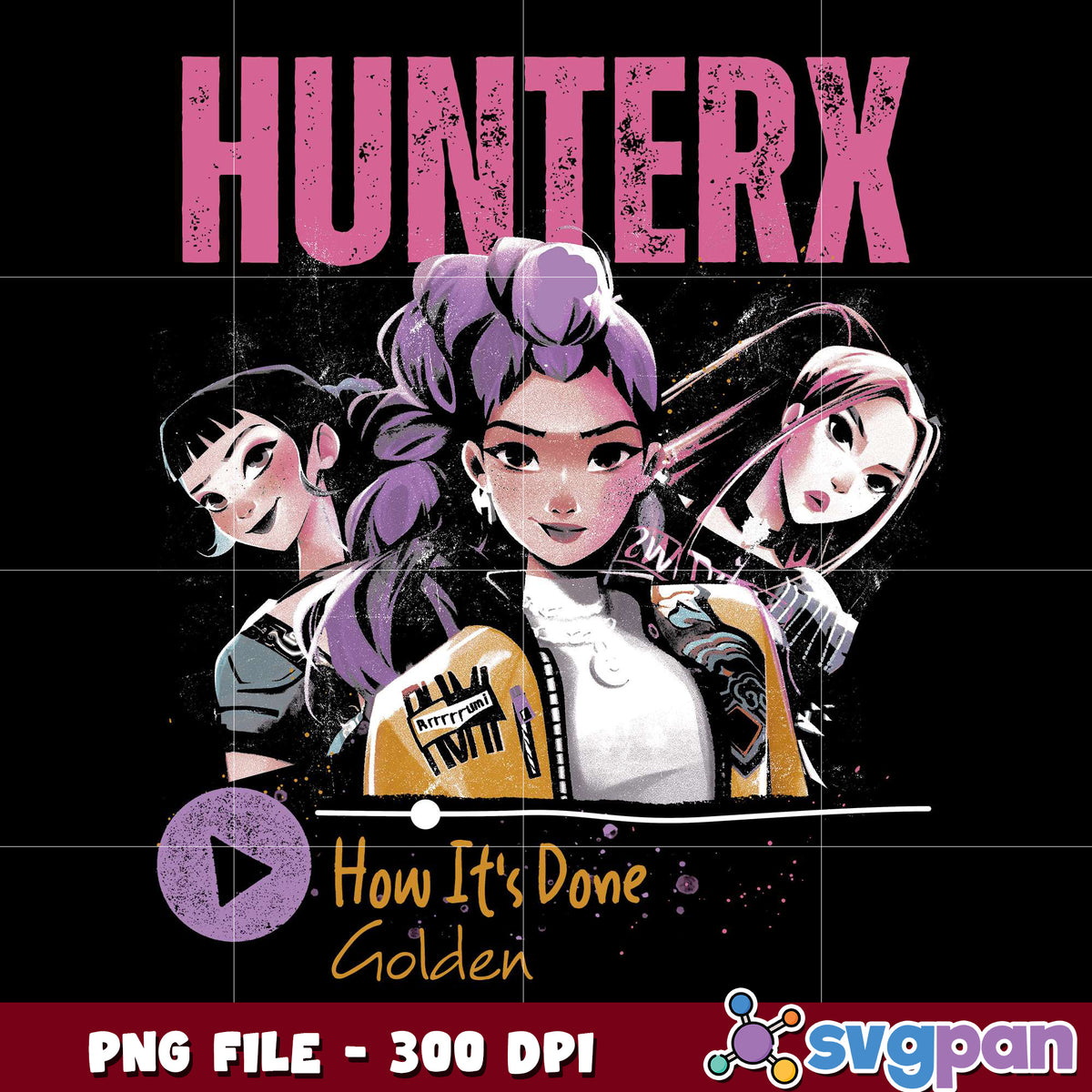 Hunterx how it's done png, kpop demon hunter png, netflix cartoon png