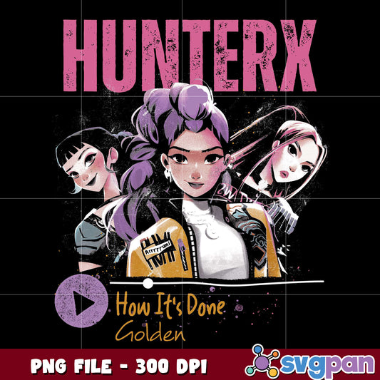 Hunterx how it's done png, kpop demon hunter png, netflix cartoon png