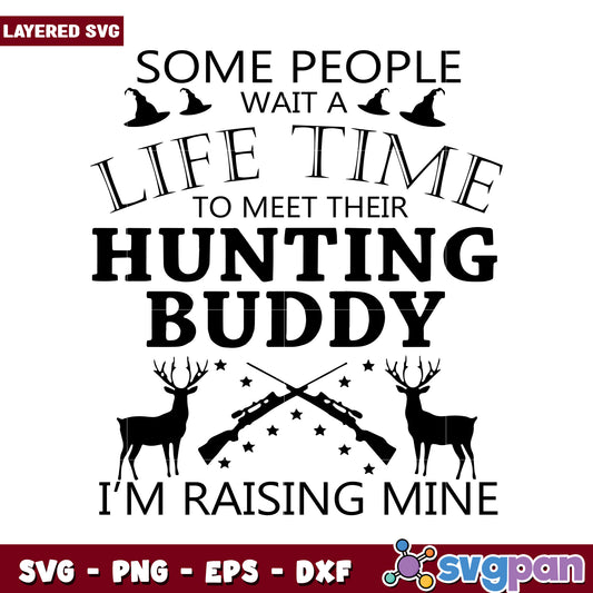 Hunting Buddy SVG Design for Outdoor Enthusiasts, Perfect Gift Idea