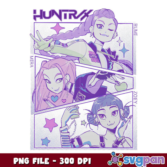Huntrix beautiful girl png, anime beauty png, stylish cartoon png