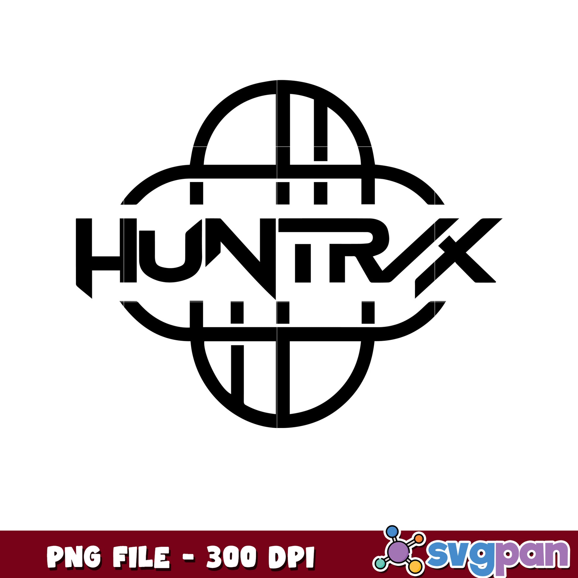 Huntrix black logo png, kpop demon hunters png, korean cartoon png