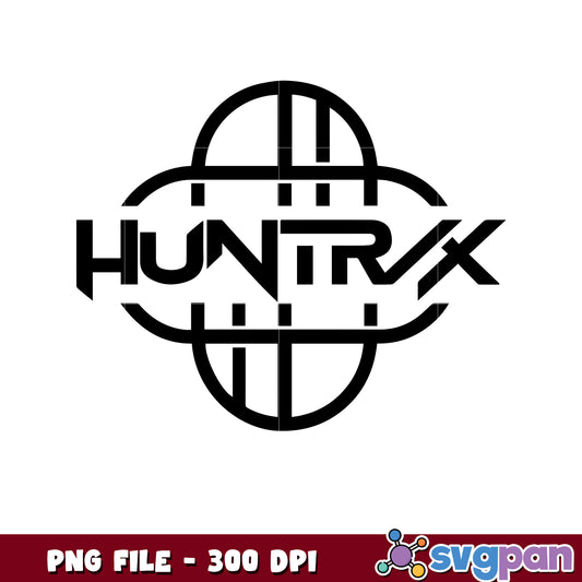 Huntrix black logo png, kpop demon hunters png, korean cartoon png