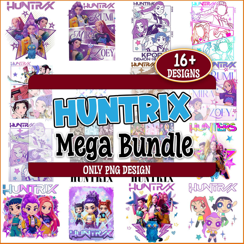 Huntrix demon hunter png bundle, huntrix band png, huntrix kpop png ...