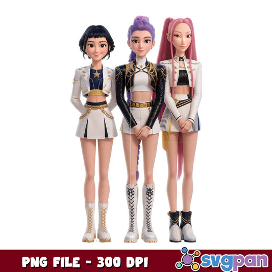 Huntrix design png, character art png, kpop animation png