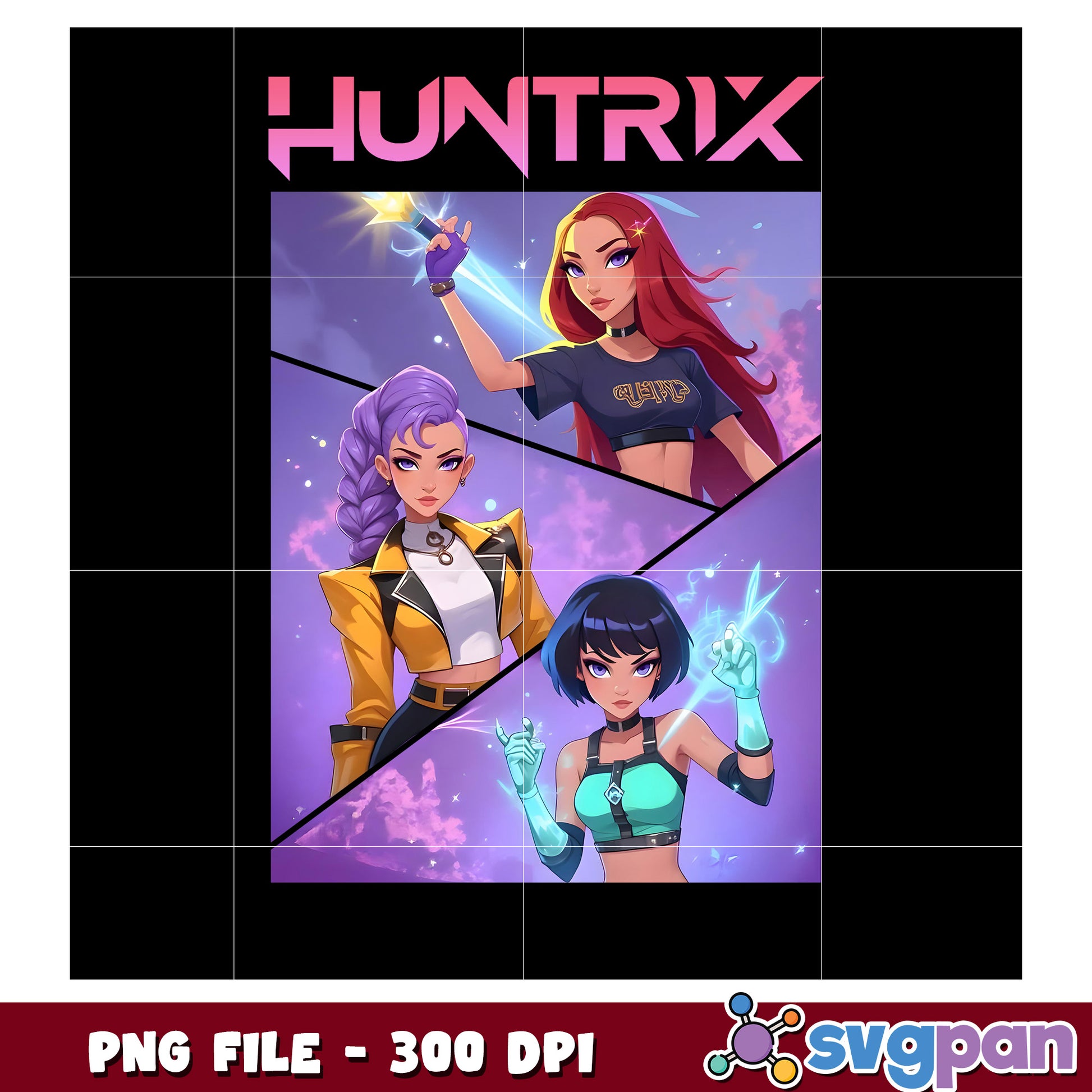 Huntrix girls teamate png, kpop demon hunters png, korean cartoon png