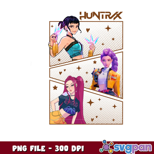 Huntrix golden girls png, kpop band png, netflix cartoon png