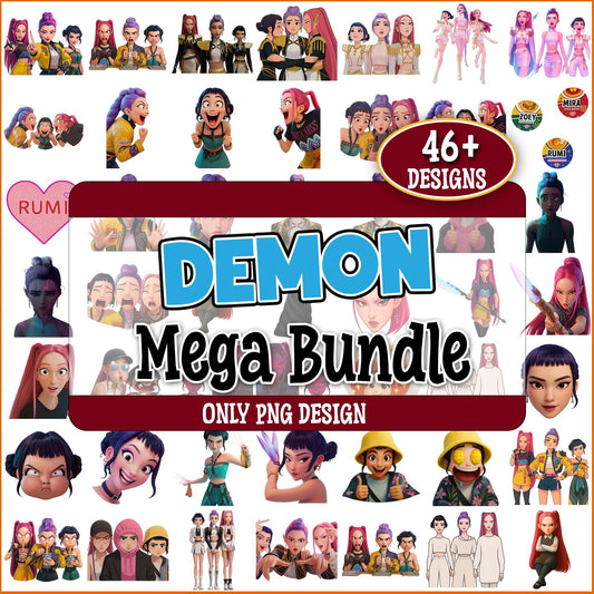 Huntrix kpop band png bundle