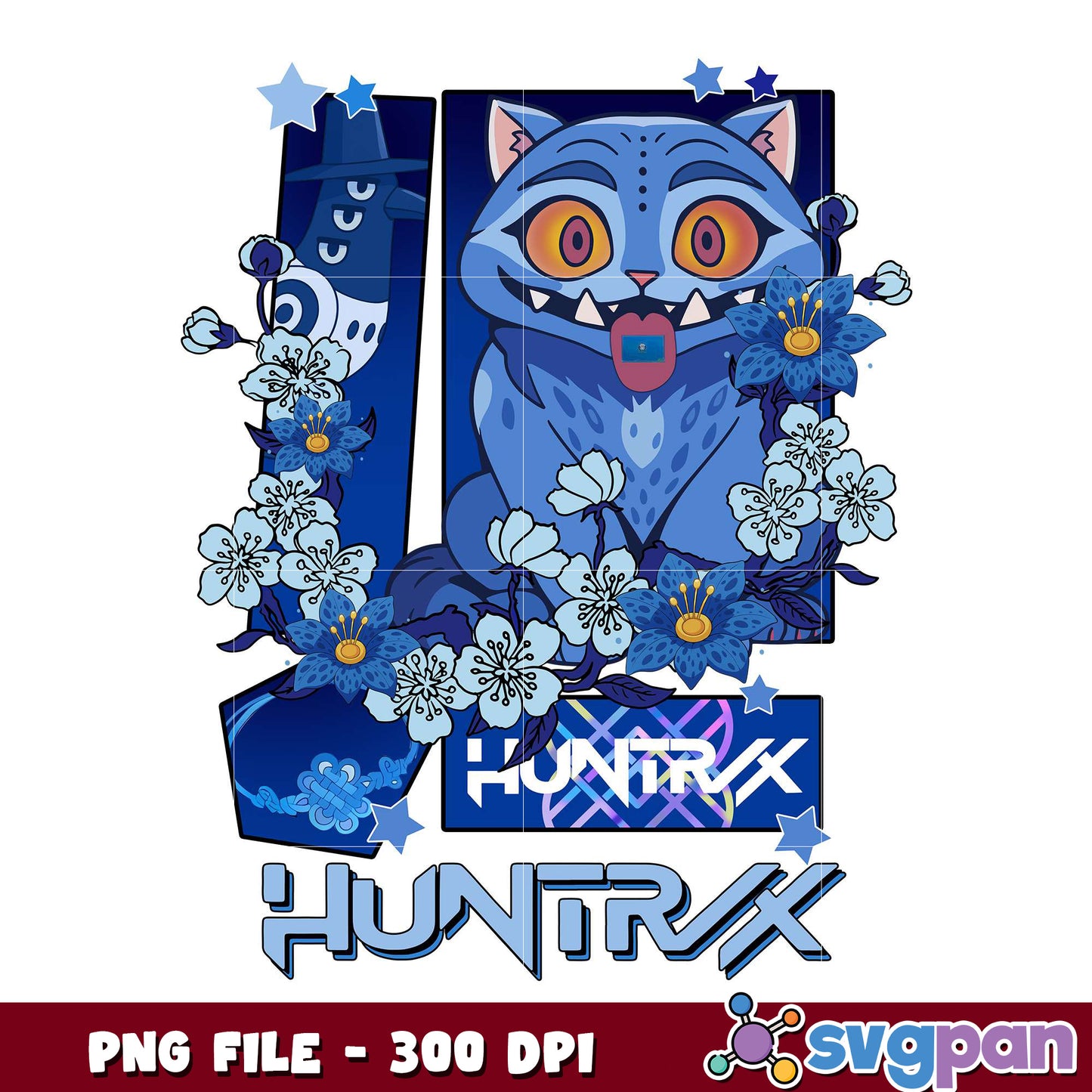 Huntrix tiger demon png, chibi beast png, fantasy anime png