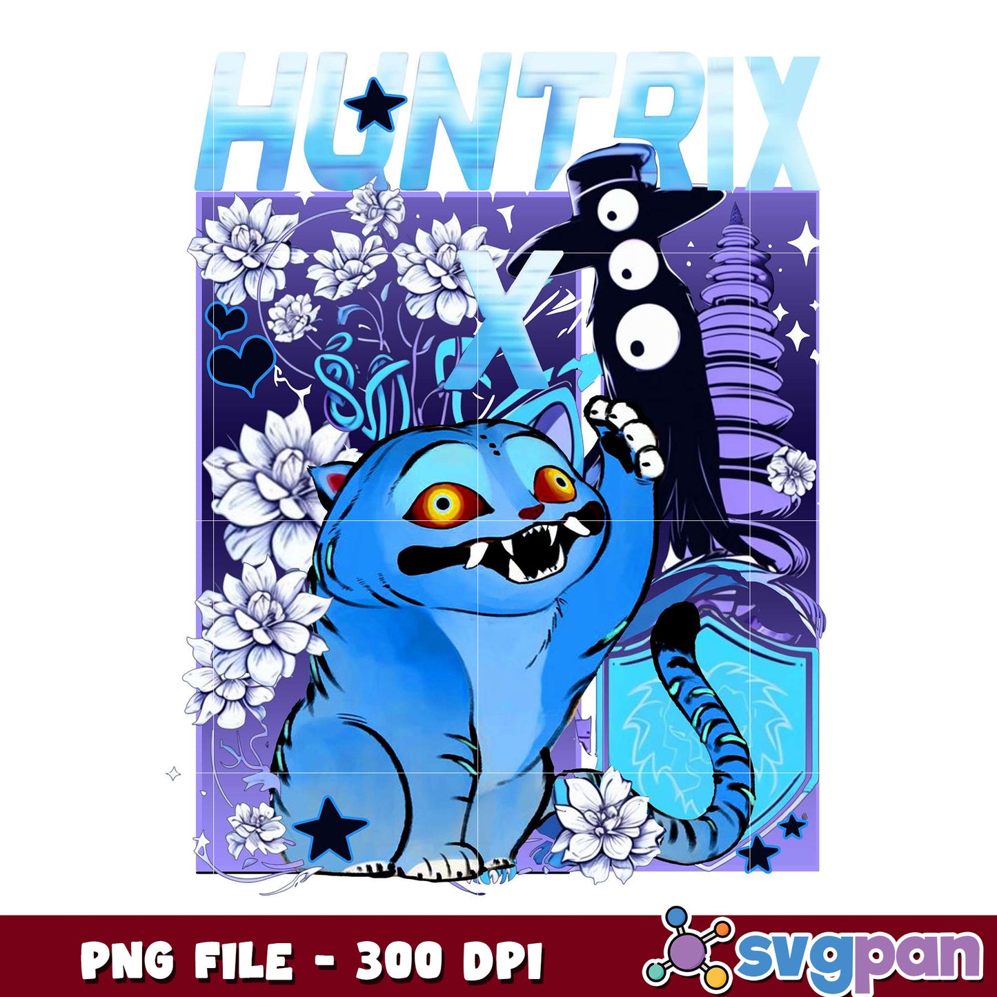 Huntrix tiger png, chibi animal png, cute anime png