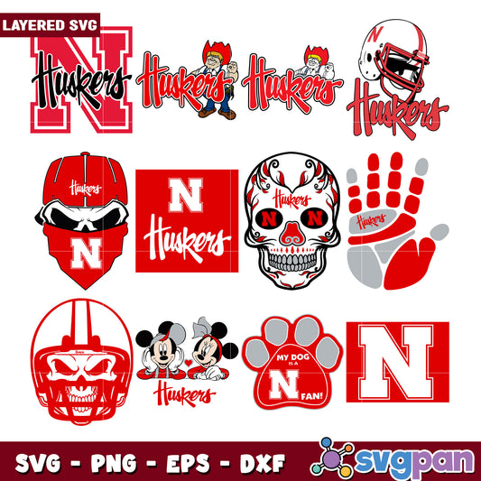 Huskers SVG Bundle Layered Designs for Crafts