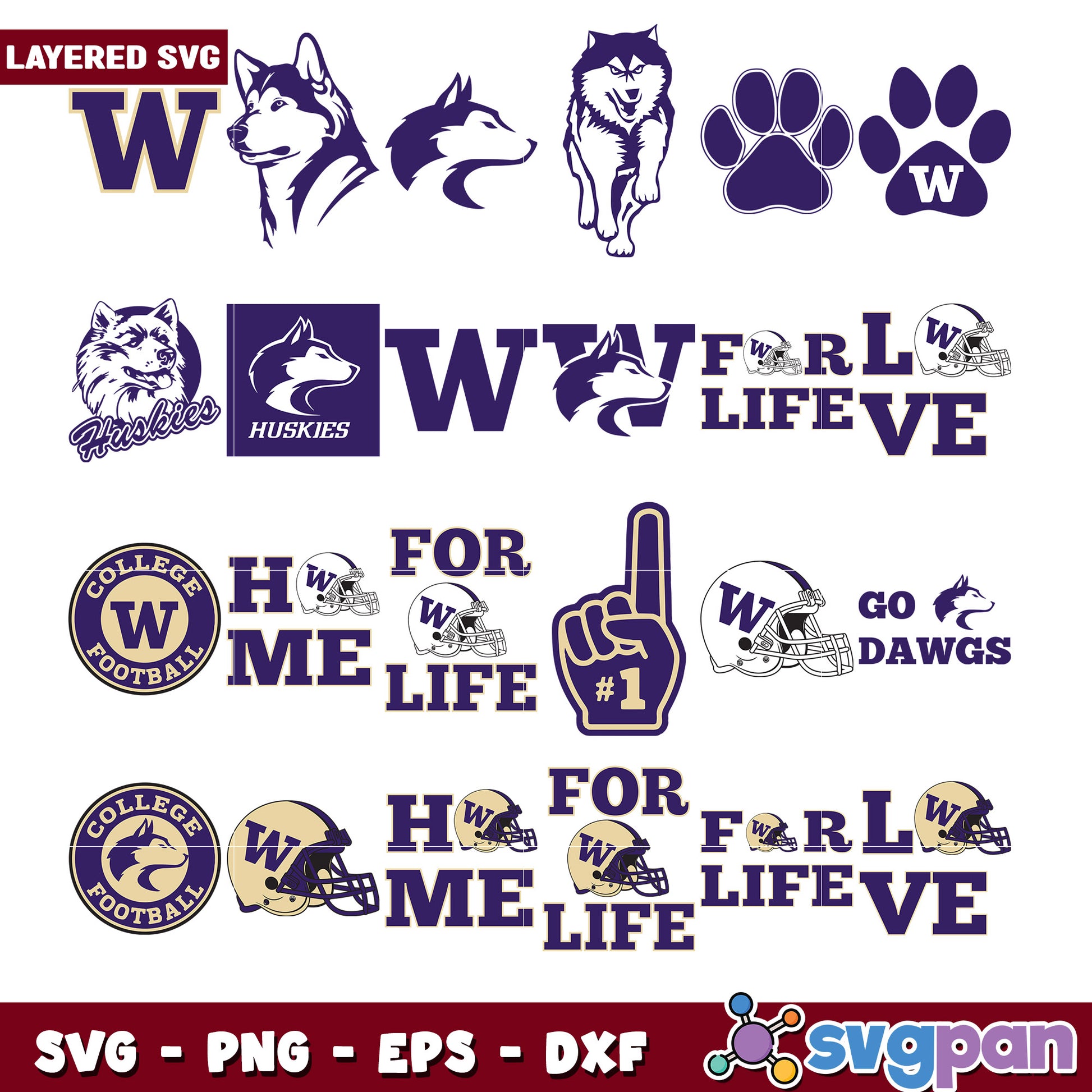 Husky SVG Bundle Layered Designs