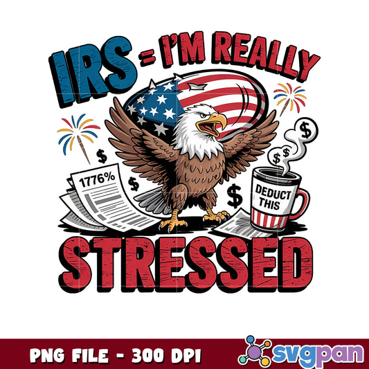 IRS Stressed Eagle PNG 300 DPI