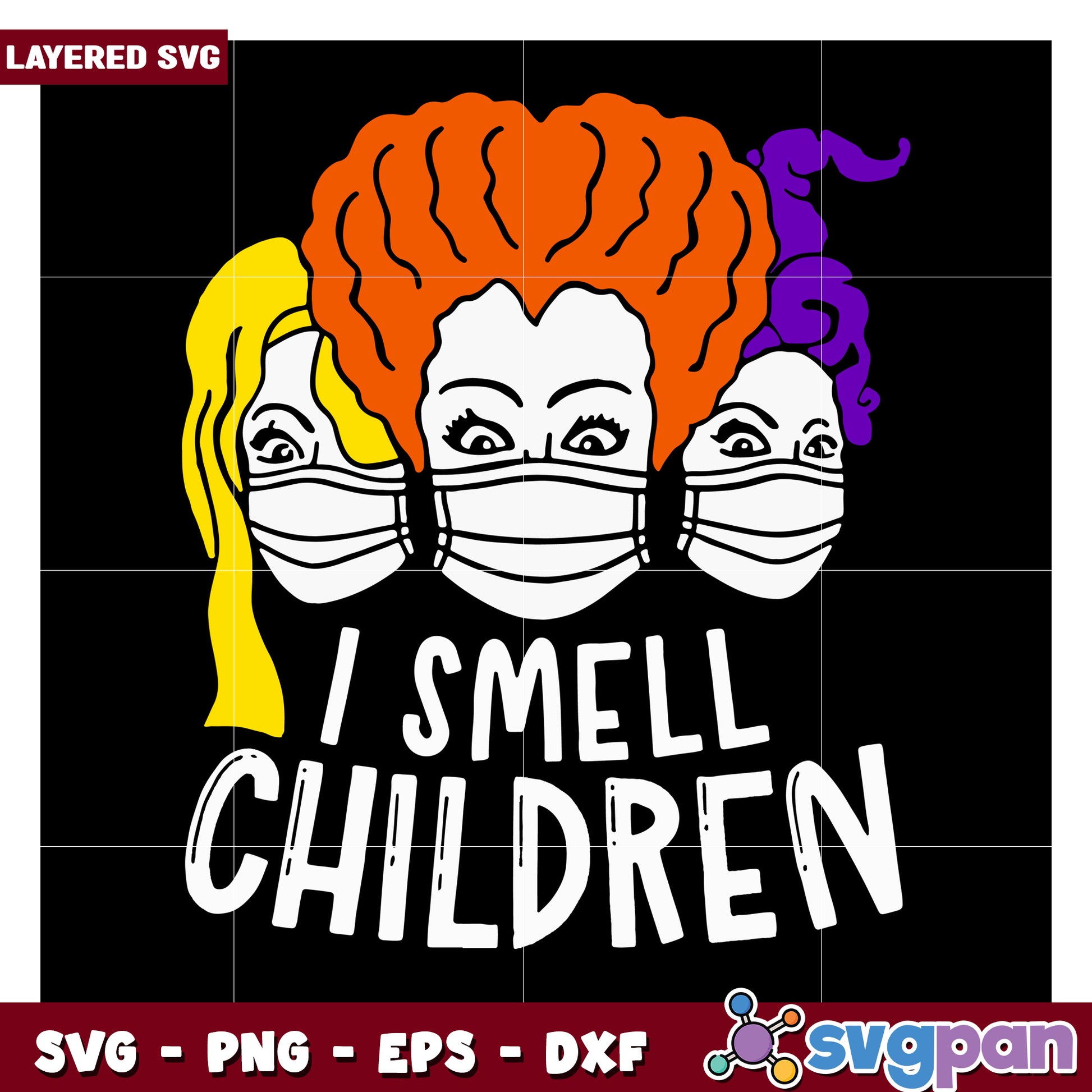 I Smell Children SVG Design, Fun Masked Character Art Print