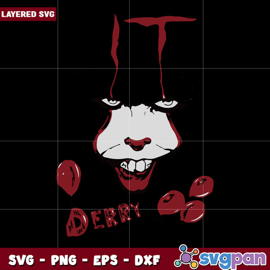 IT derry svg, halloween holiday svg, halloween characters svg