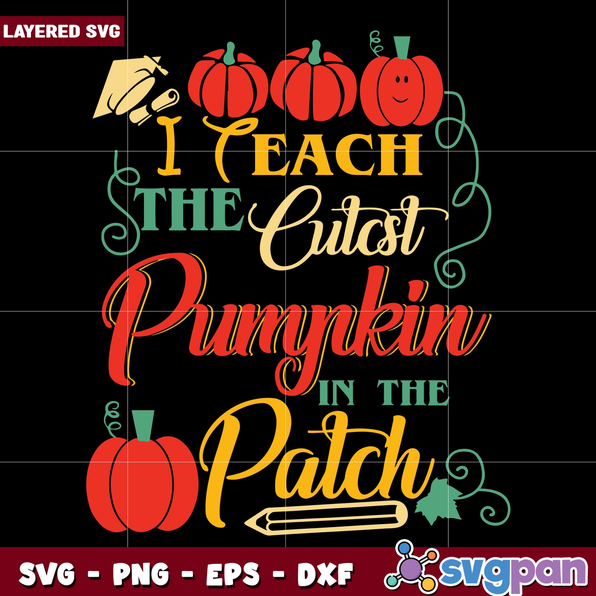 I Teach The Cutest Pumpkin In The Patch Teacher Halloween svg, halloween holiday svg, halloween characters svg