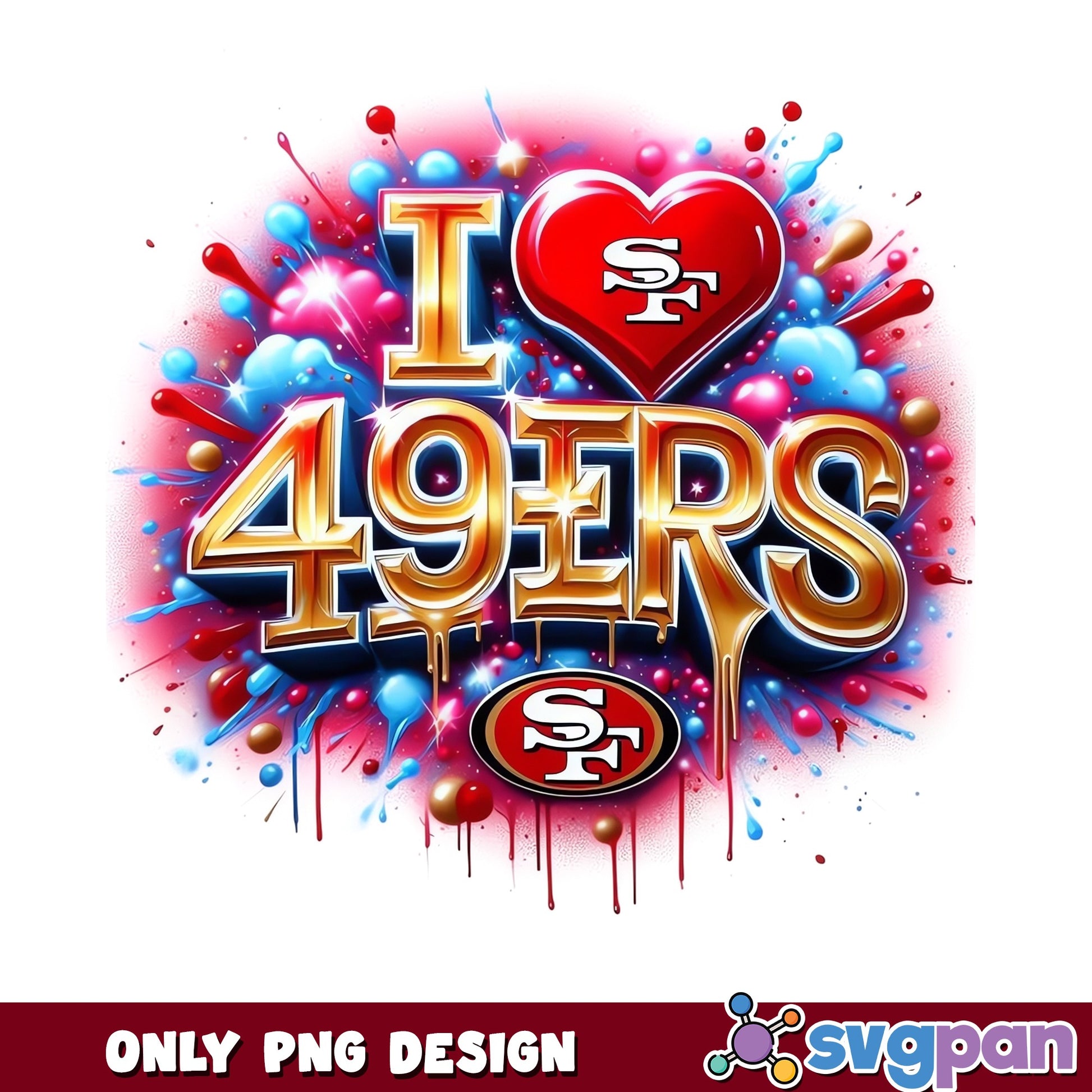 I Heart 49ers PNG, San Francisco Football Fan, NFL SF PNG