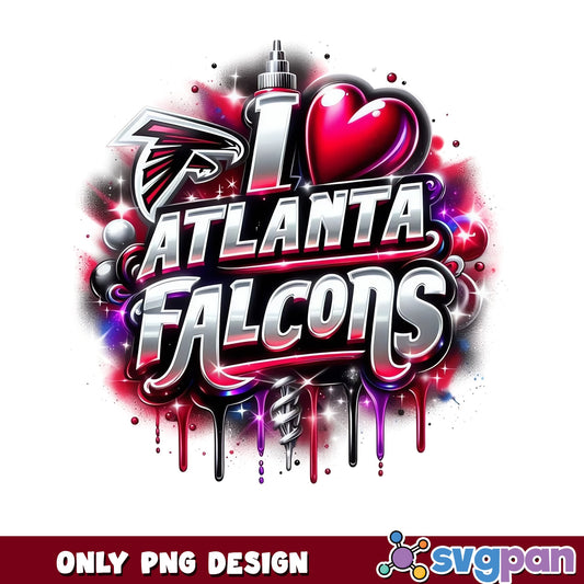 I Love Atlanta Falcons PNG, Falcons Football PNG, NFL Team PNG