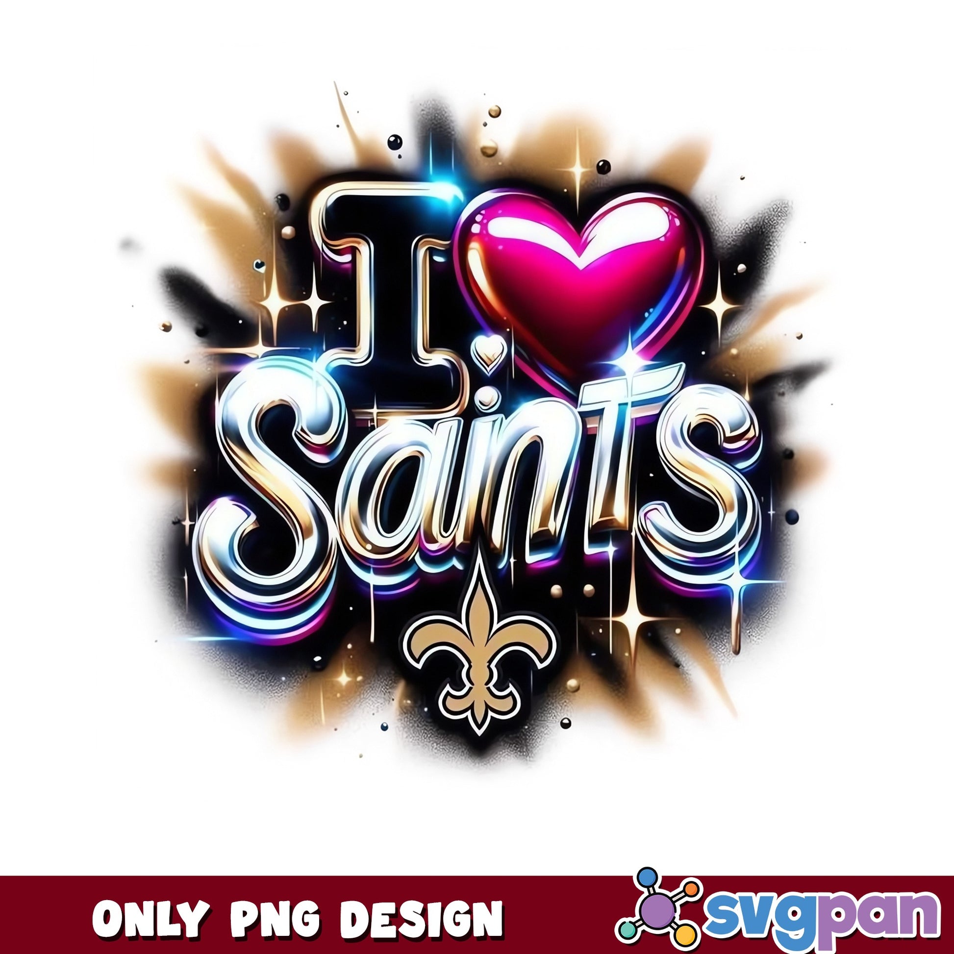 I Love New Orleans Saints PNG, Saints Football PNG, NFL Saints PNG