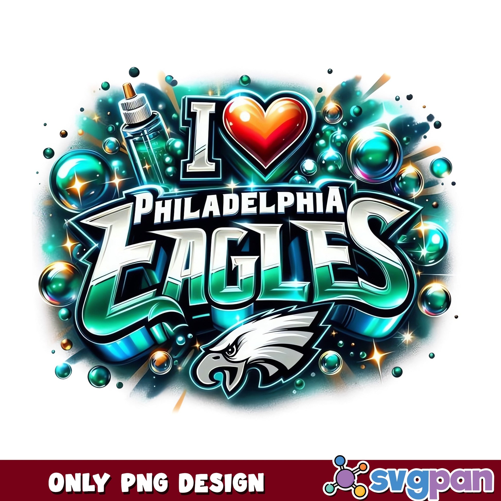 I Love Philadelphia Eagles PNG, Eagles Football PNG, NFL Team PNG