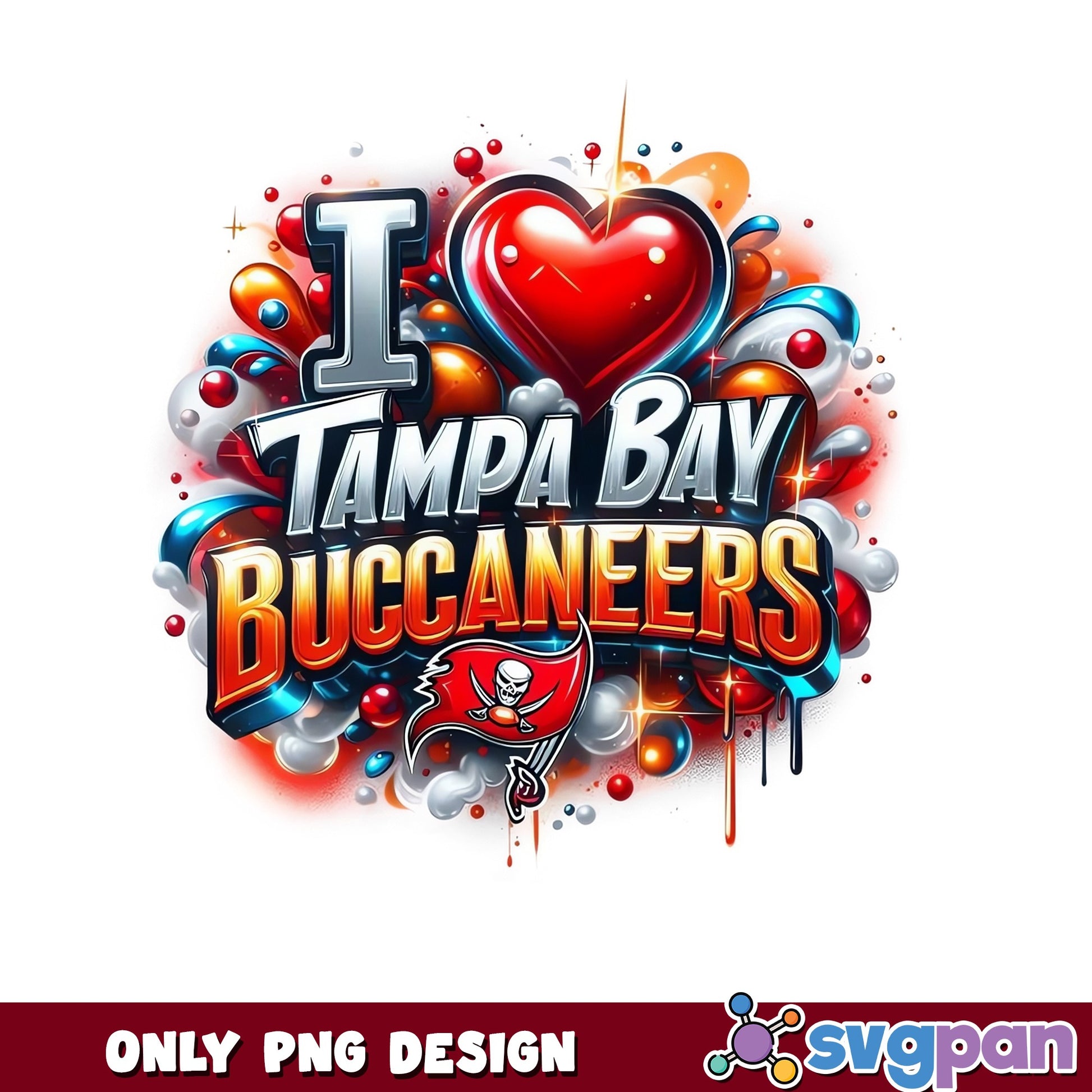 I Love Tampa Bay Buccaneers PNG, NFL Football PNG, Buccaneers PNG