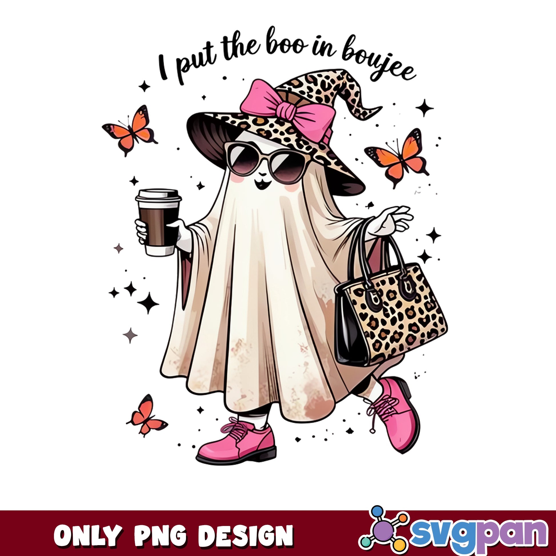 I Put The Boo In Boujee PNG, Halloween Ghost PNG, Boujee Ghost PNG