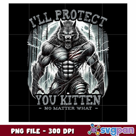 I’ll be protect you kitten png, cute kitten png, protective cat png