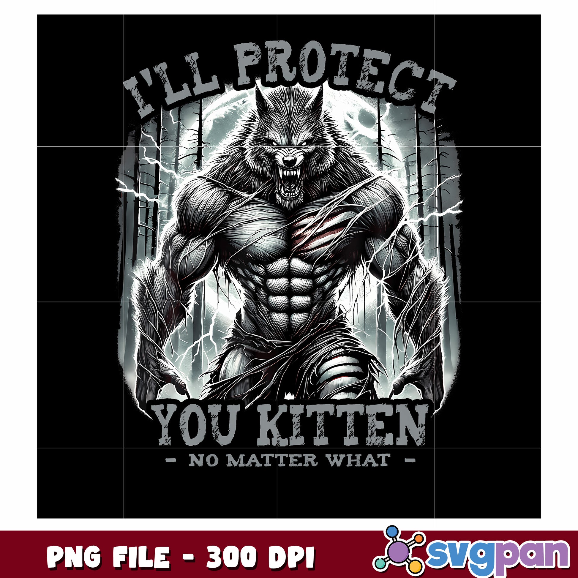 I'll protect you kitten png, funny quotes png, warewolf png