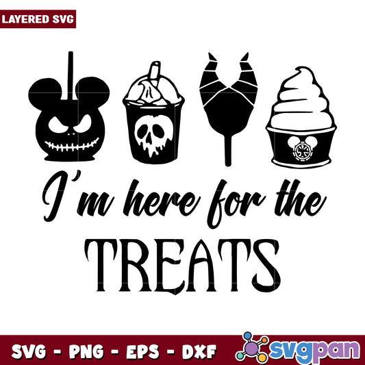 I'm here for the treats svg, hallowee candy svg, scary halloween svg