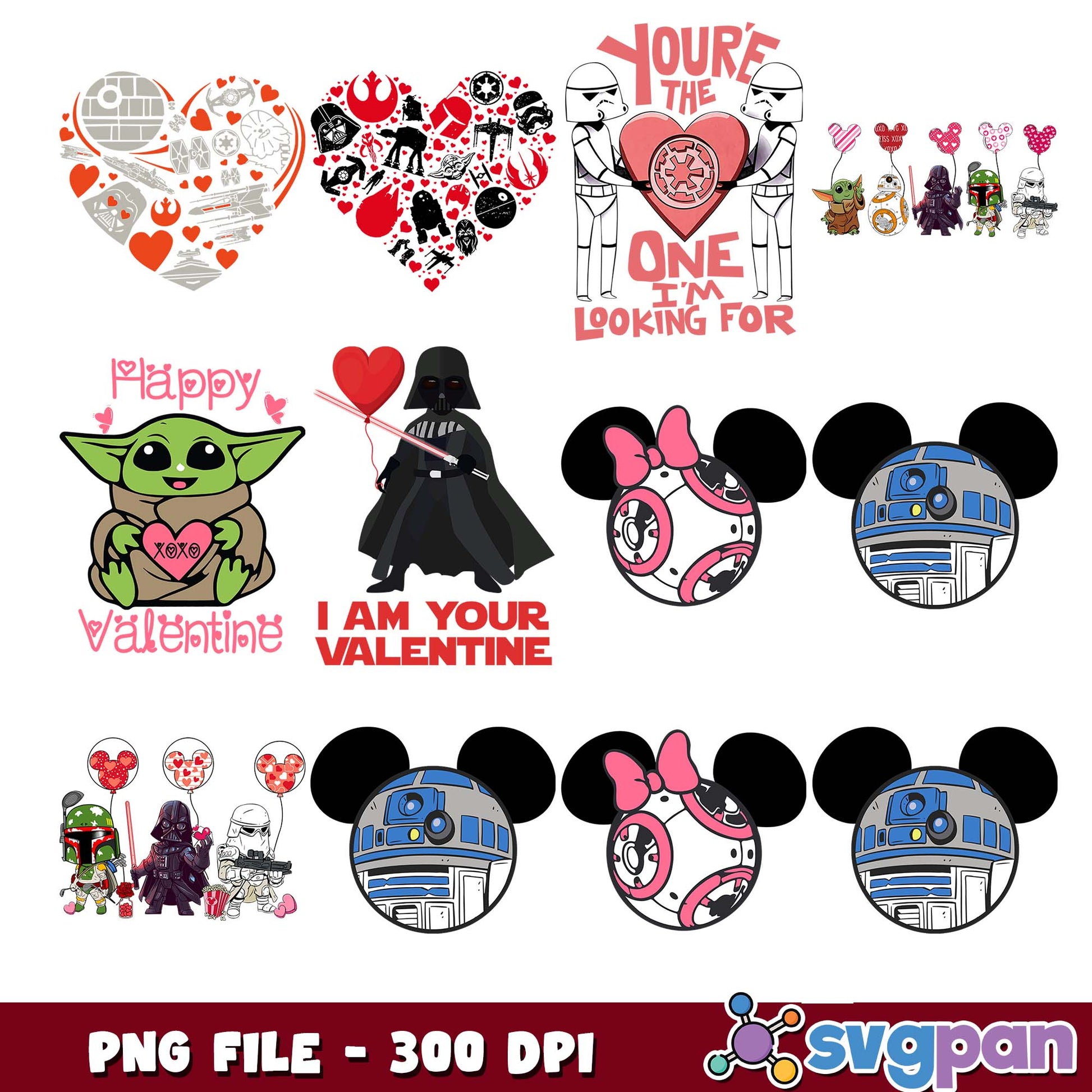 I am your valentine star wars png bundle