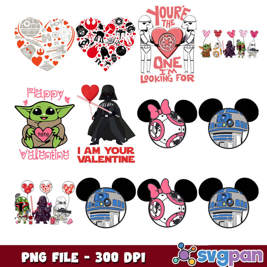 I am your valentine star wars png bundle