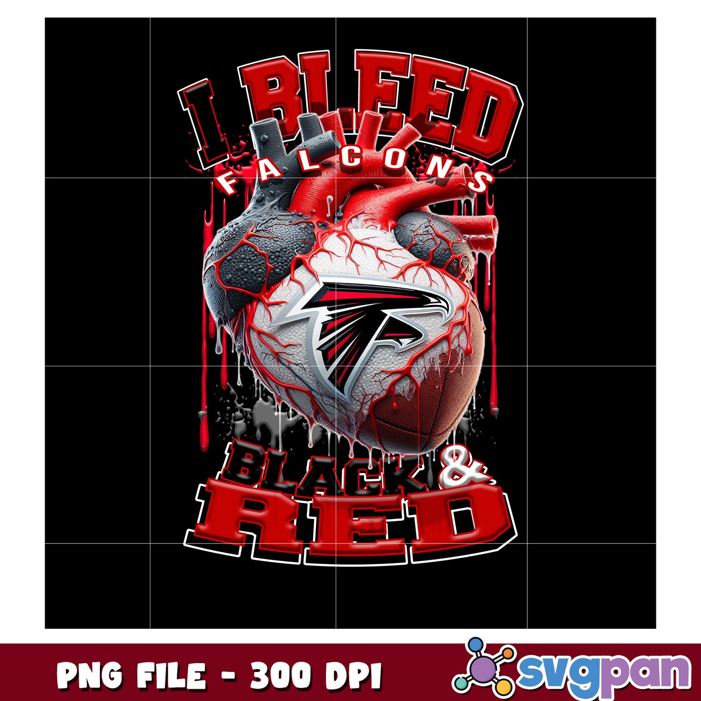 I bleed atlanta falcons black and red png, nft teams 2025 png, nfl games today png